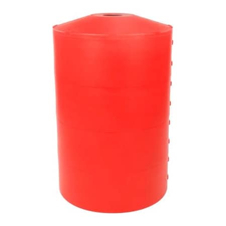 Post Guard Light Pole Guard Base Cover, 26inDia. x 41-1/4inH, 4 Rings, Red LPGRED